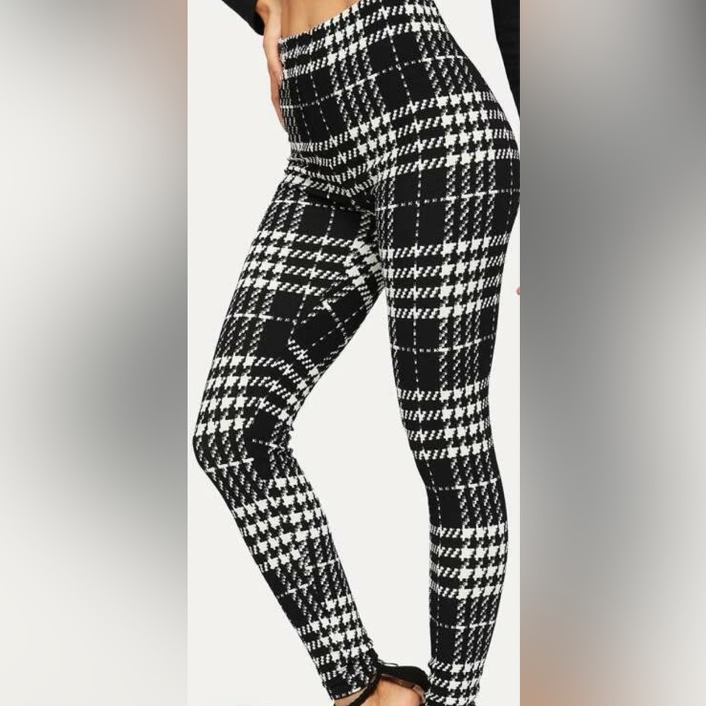 Sexy Shein high rise plaid leggings